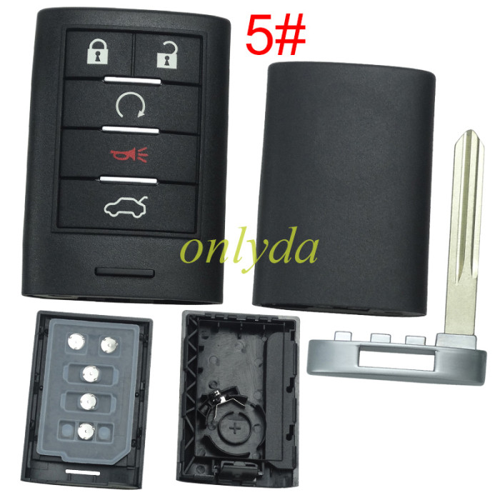 For Cadillac remote key shell without badge place, pls choose the button type