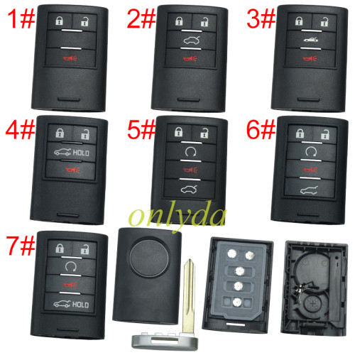For Cadillac remote key shell with badge place, pls choose the button type