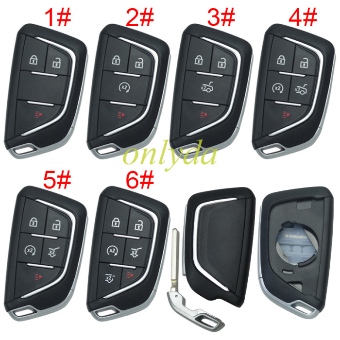 For Cadillac remote key shell with badge place, pls choose the button type