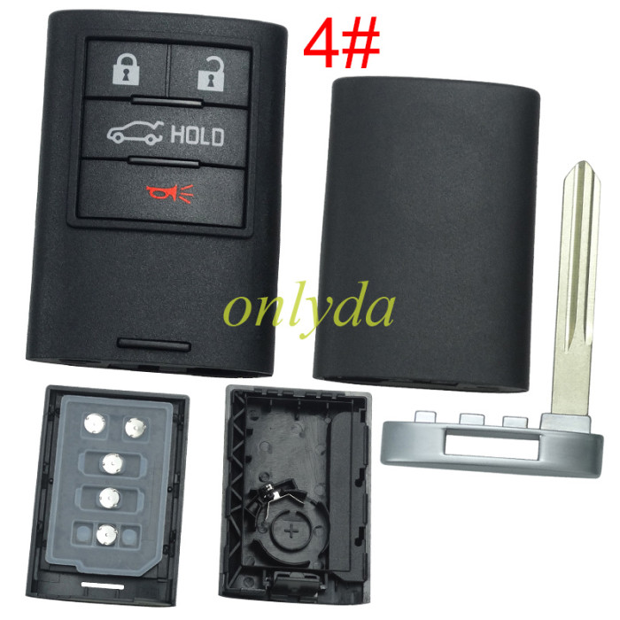 For Cadillac remote key shell without badge place, pls choose the button type