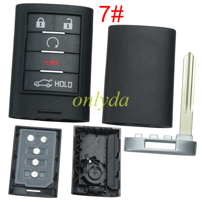 For Cadillac remote key shell without badge place, pls choose the button type