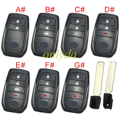 For Toyota remote key shell  with badge , pls choose button