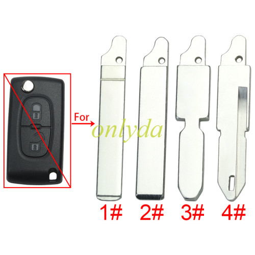 blade for Peugeot Citroen flip key, pls choose the type you need 1#-VA2 2#-HU83 3#-NE78 4#-NE73