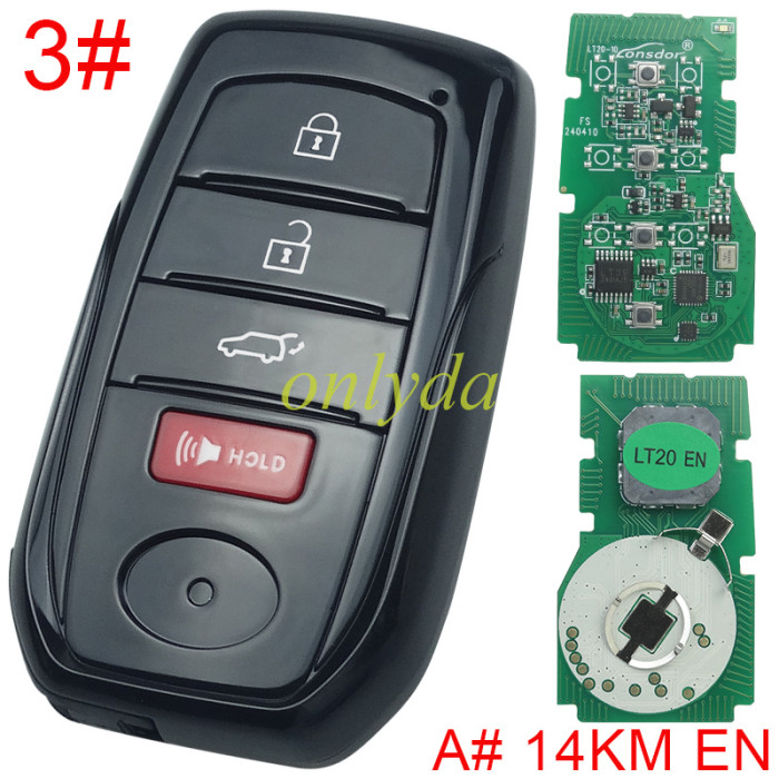 LT20-10 toyota remote key ,4B/5B/6B, pls choose the button