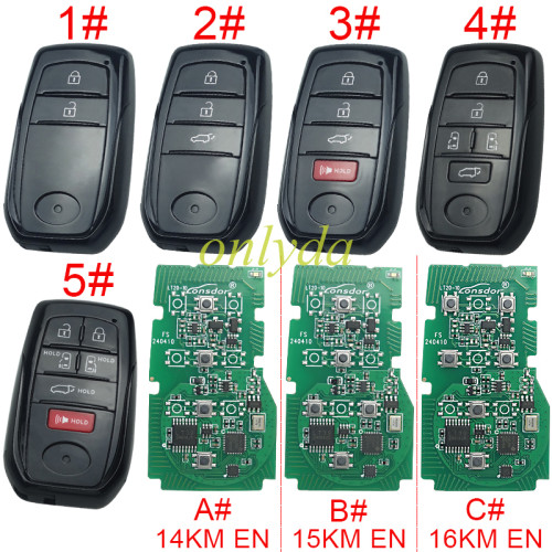 LT20-10 toyota remote key ,4B/5B/6B, pls choose the button