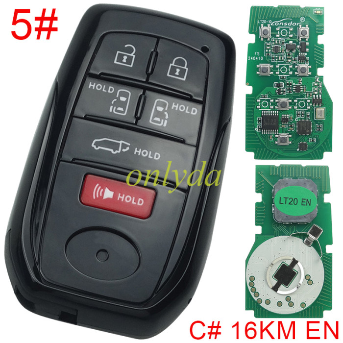 LT20-10 toyota remote key ,4B/5B/6B, pls choose the button