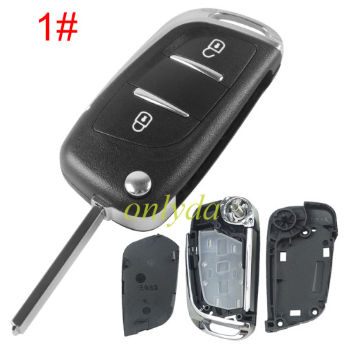 For Citroen modified 2 button remote key shell without battery clamp without badge place, pls choose the blade type  1#-VA2 2#-HU83 3#-NE73