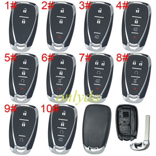 For Chevrolet  remote key blank without badge place, pls choose the button