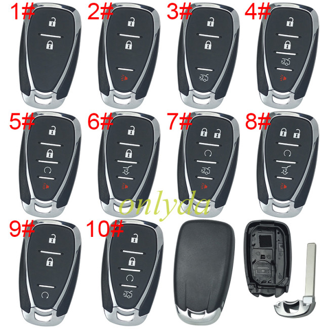 For Chevrolet  remote key blank without badge place, pls choose the button