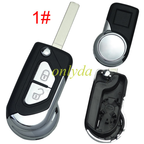 For Citroen modified 2 button remote key shell with battery clamp, pls choose the blade type HU83/VA2