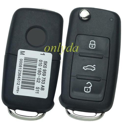 For VW New 202AD Model  3 button key blank After 2011 （original key shell ） without blade