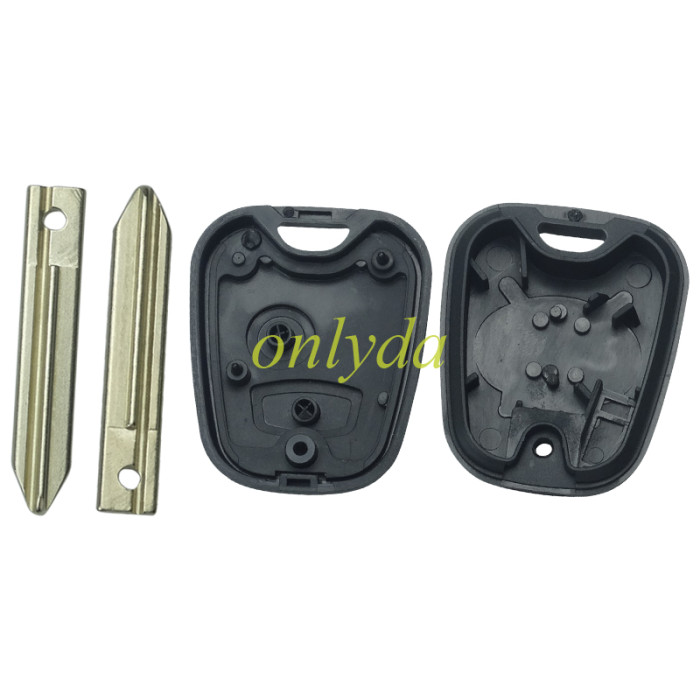 For Peugeot Citroen 2 button remote key blank with blade SX9, without badge
