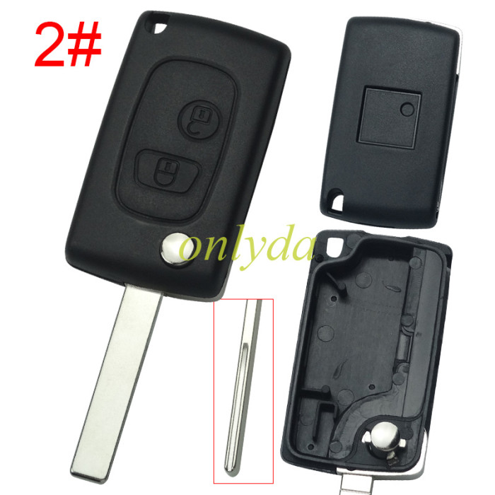 For Peugeot modified 2 button remote key shell, pls choose the blade type