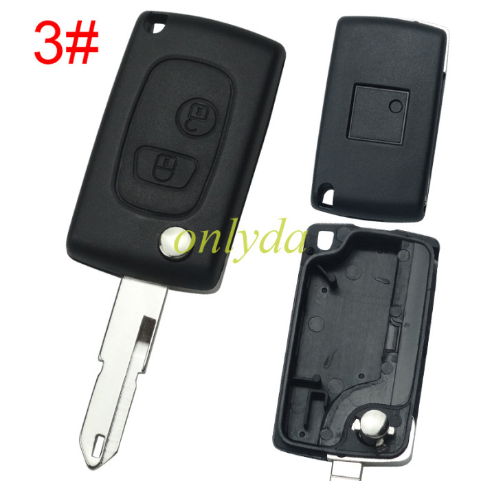 For Peugeot modified 2 button remote key shell, pls choose the blade type