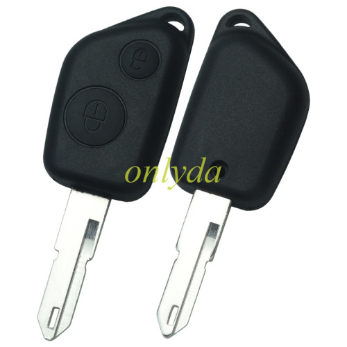 For Peugeot 2 button remote  key blank (with battery part without badge)