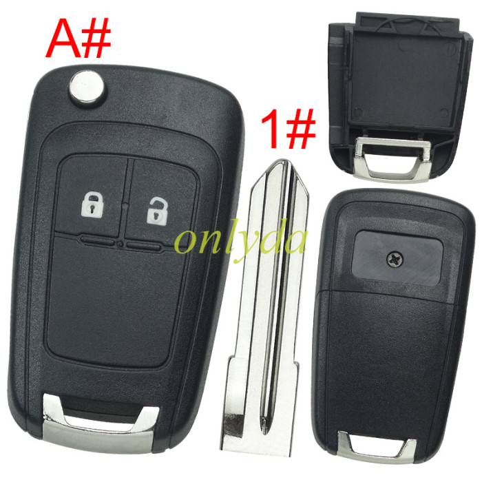 For Chevrolet  remote key shell replacement  without battery clamp with square badge place,   pls choose the button and blade