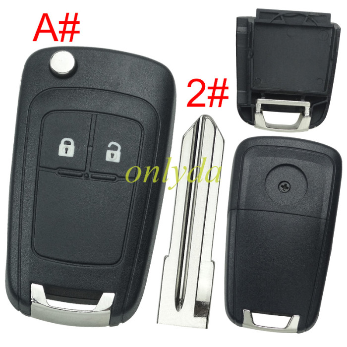 For Chevrolet  remote key shell replacement  without battery clamp with round badge place,   pls choose the button and blade