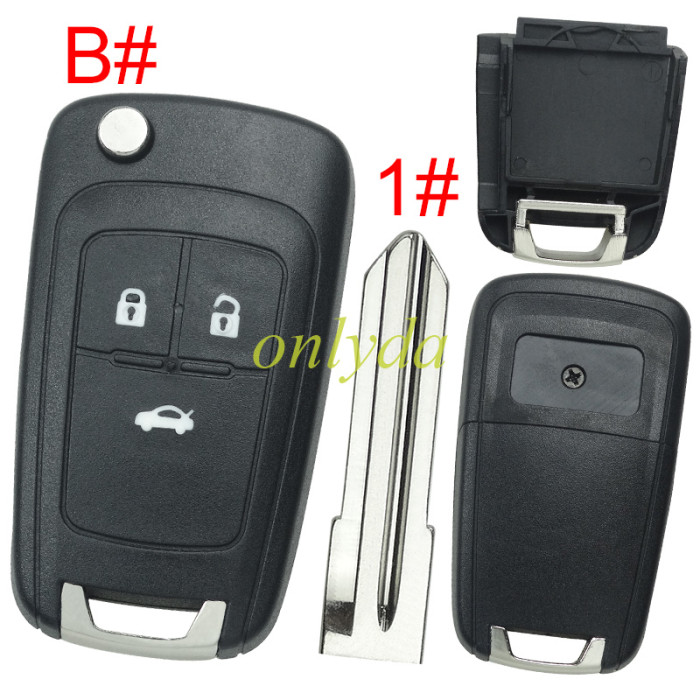 For Chevrolet  remote key shell replacement  without battery clamp with square badge place,   pls choose the button and blade