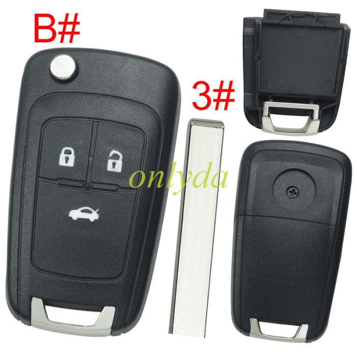 For Chevrolet  remote key shell replacement  without battery clamp with round badge place,   pls choose the button and blade