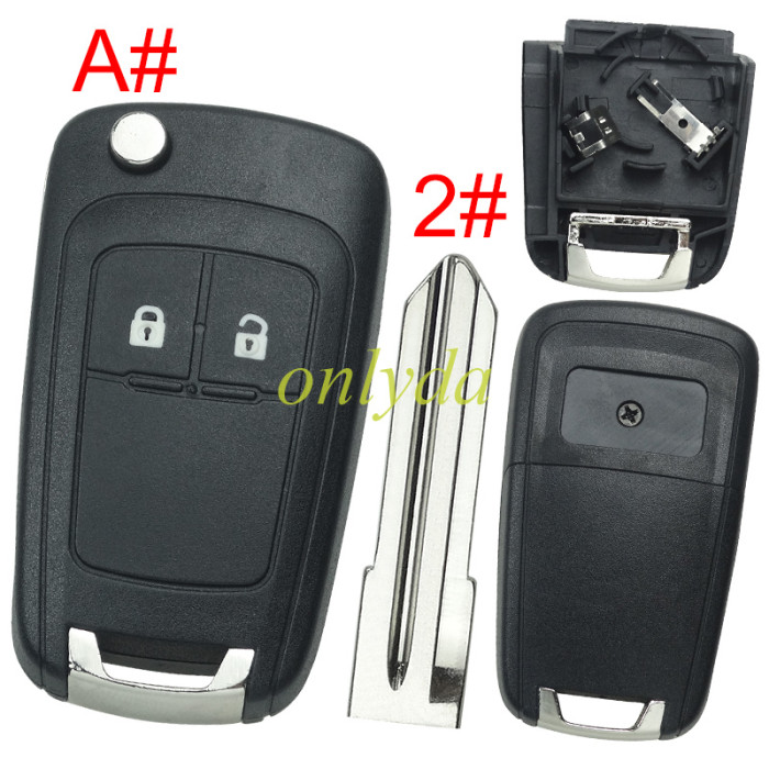 For Chevrolet  remote key shell replacement  with battery clamp with square logo place,   pls choose the button and blade