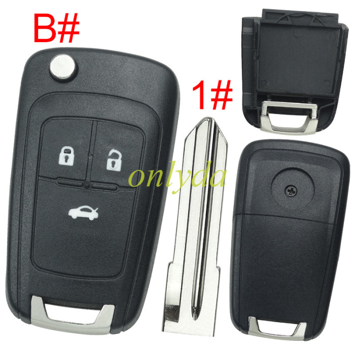 For Chevrolet  remote key shell replacement  without battery clamp with round badge place,   pls choose the button and blade