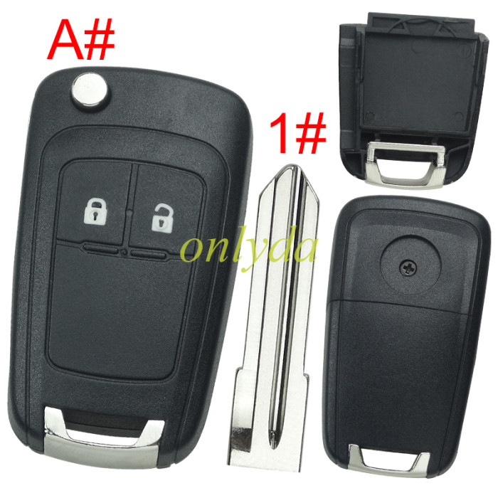 For Chevrolet  remote key shell replacement  without battery clamp with round badge place,   pls choose the button and blade