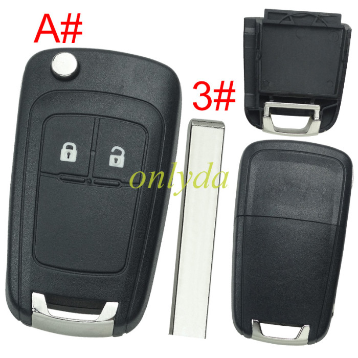 For  Chevrolet  remote key shell replacement  without battery clamp with cross badge place,   pls choose the button and blade
