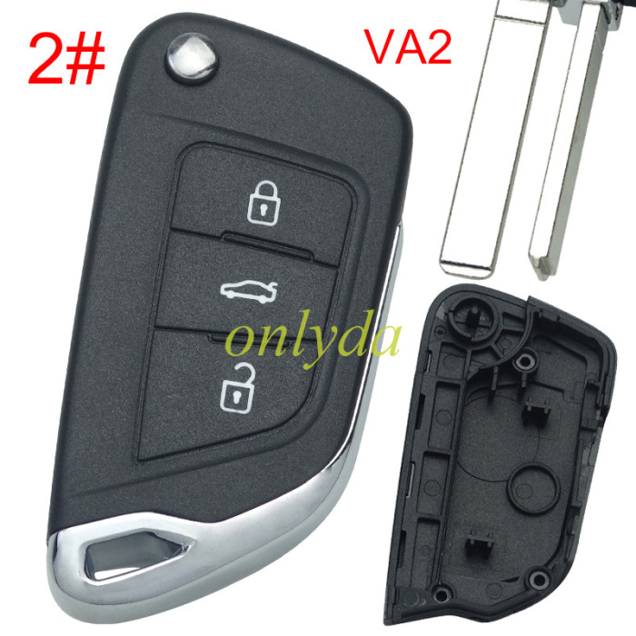 For Peugeot modified  remote key shell without battery clamp with badge place, blade VA2. pls choose the button type