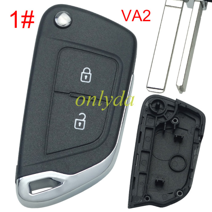 For Peugeot modified  remote key shell without battery clamp without badge place, blade VA2. pls choose the button type