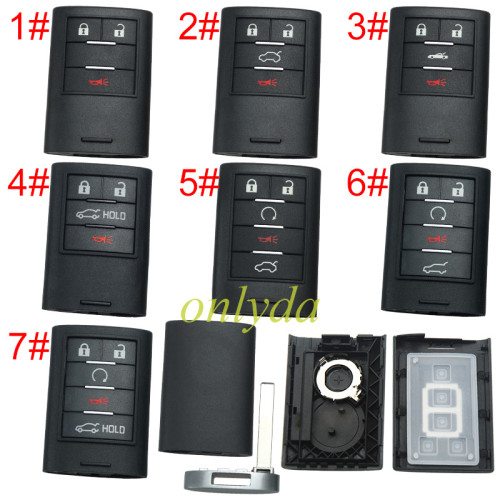For Cadillac remote key shell without badge place, pls choose the button type