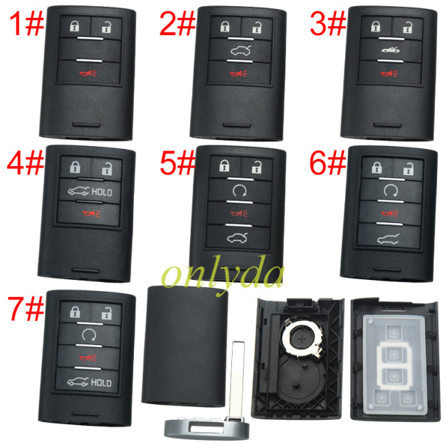 For Cadillac remote key shell without badge place, pls choose the button type