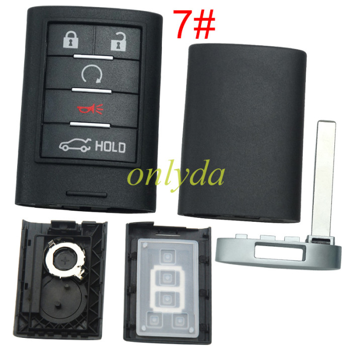 For Cadillac remote key shell without badge place, pls choose the button type