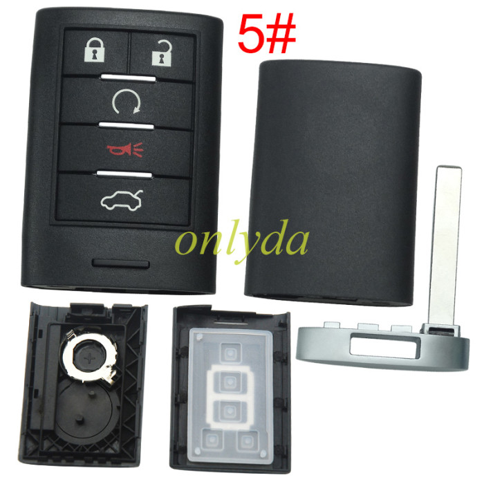 For Cadillac remote key shell without badge place, pls choose the button type
