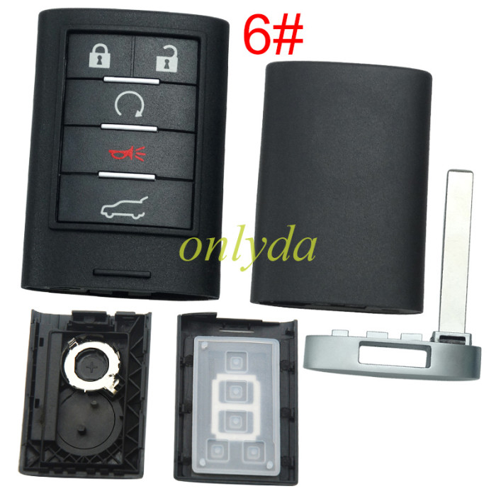 For Cadillac remote key shell without badge place, pls choose the button type