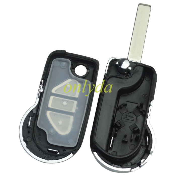 For Peugeot modified 3 button remote key shell with battery clamp, pls choose the blade type HU83/VA2