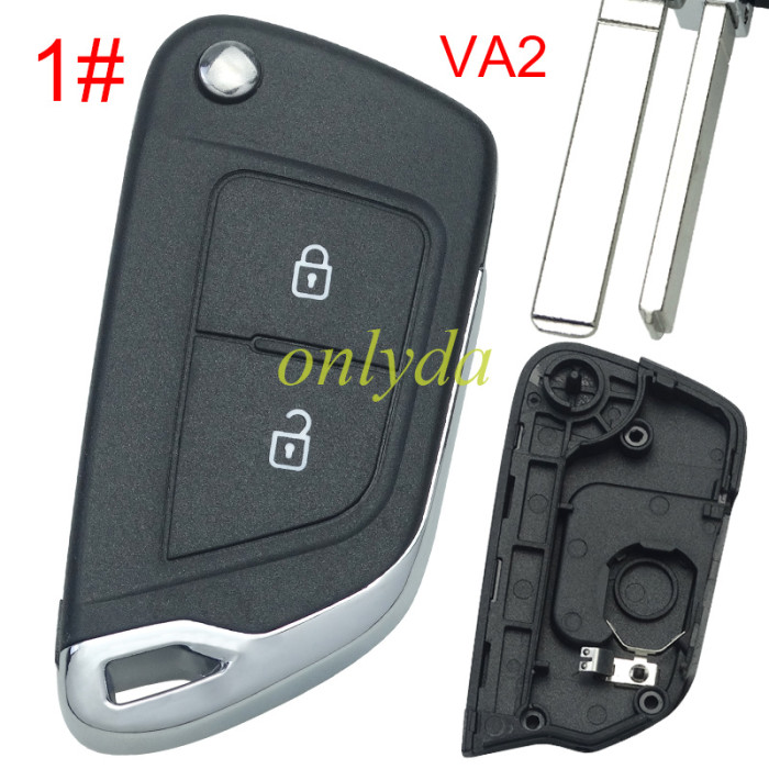 For Citroen modified  remote key shell with battery clamp with badge place, blade VA2. pls choose the button type