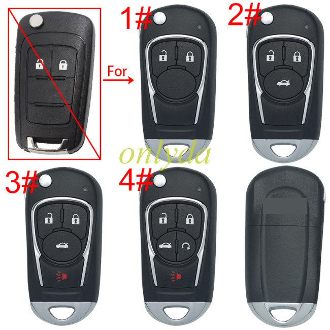 For Chevrolet  modified remote key shell with cross badge, pls choose button