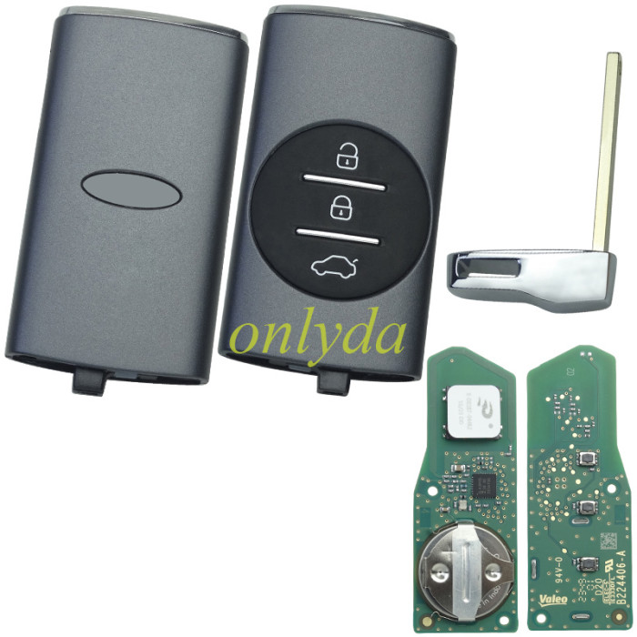 Original Chery Smart 3Button Remote Key with  4A chip 434Mhz, for Chery Tiggo Chery 7 Plus 8 Plus   Green PCB / Blue PCB