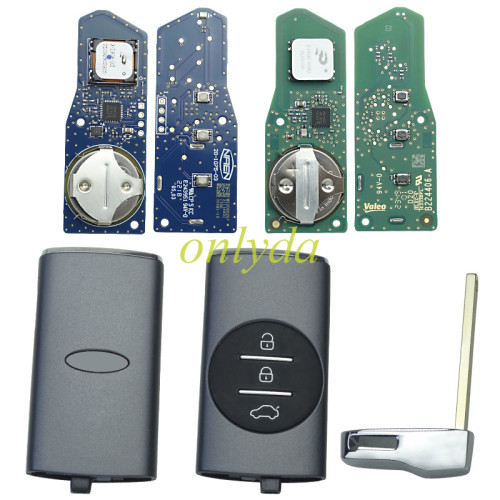 Original Chery Smart 3Button Remote Key with  4A chip 434Mhz, for Chery Tiggo Chery 7 Plus 8 Plus   Green PCB / Blue PCB