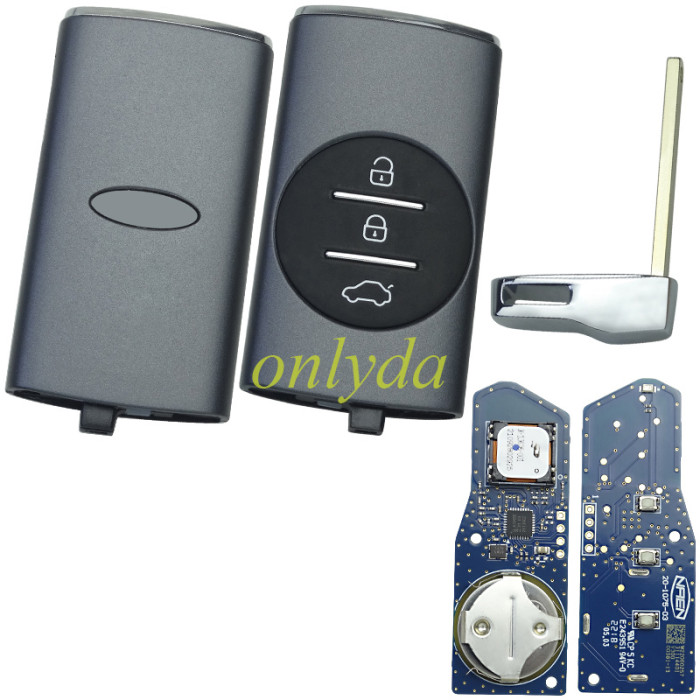 Original Chery Smart 3Button Remote Key with  4A chip 434Mhz, for Chery Tiggo Chery 7 Plus 8 Plus   Green PCB / Blue PCB