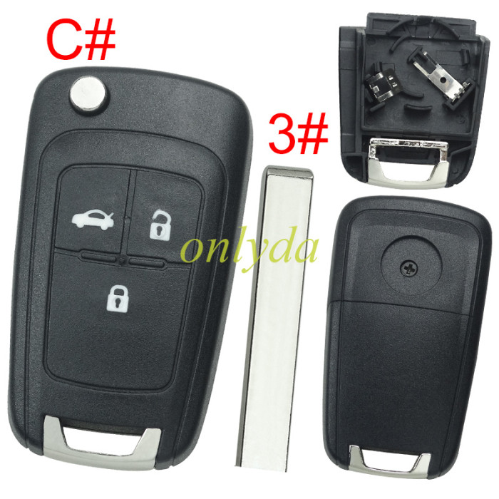 For Opel  remote key shell replacement  with battery clamp with round badge place,   pls choose the button and blade