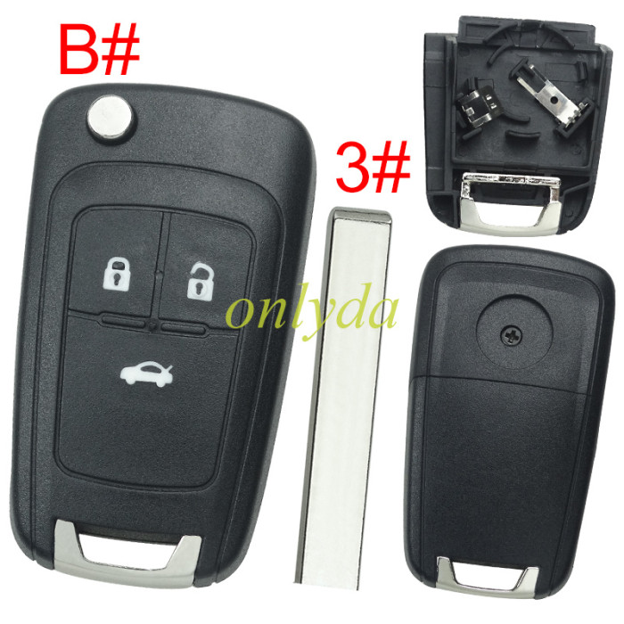 For Opel  remote key shell replacement  with battery clamp with round badge place,   pls choose the button and blade