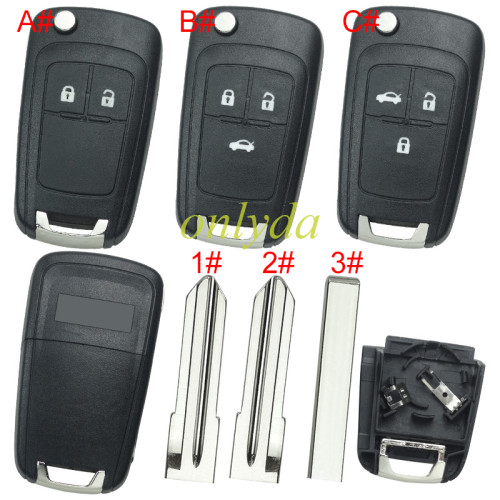 For Chevrolet  remote key shell replacement  with battery clamp with cross logo place,   pls choose the button and blade