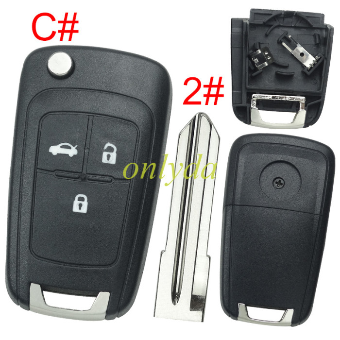 For Opel  remote key shell replacement  with battery clamp with round badge place,   pls choose the button and blade