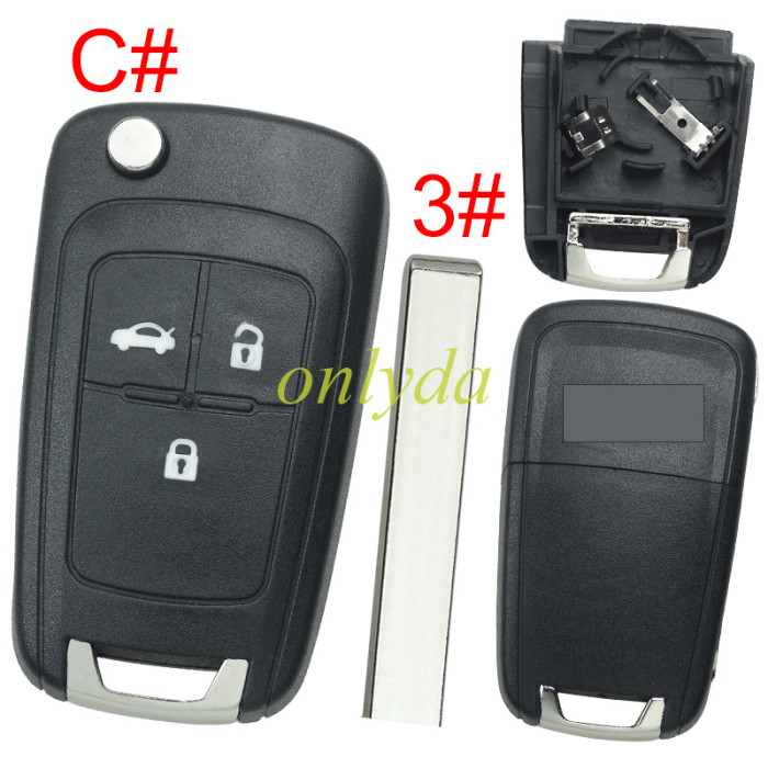 For Chevrolet  remote key shell replacement  with battery clamp with cross logo place,   pls choose the button and blade