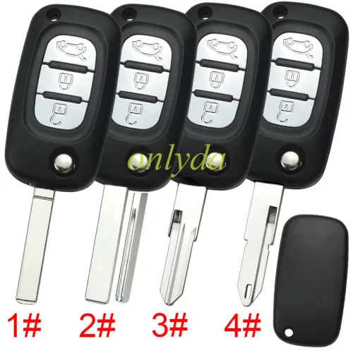Copy For Renault 3 button remote key blank ,without badge , 1#307 2#407 3#VAC102 4#206 ,pls choose blade