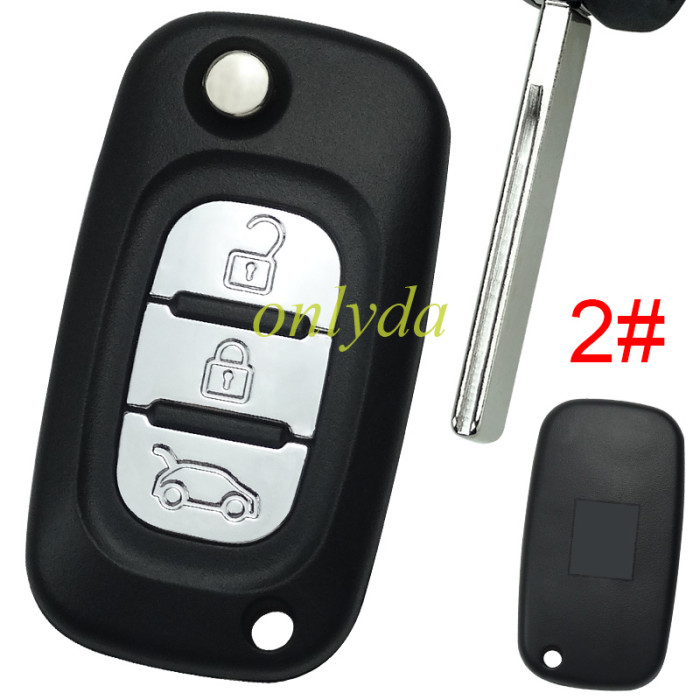 For Renault 3 button remote key blank ,with badge , 1#VA2 2#HU83 3#VAC102 4#NE73 ,pls choose blade