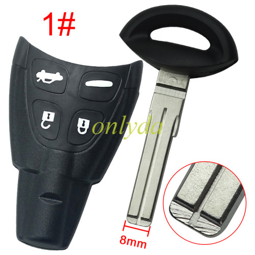 For SAAB 4 button remote key shell，pls choose blade