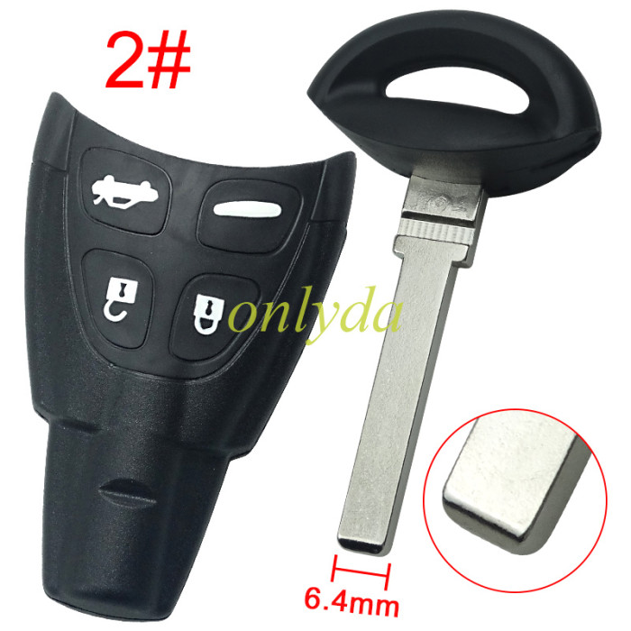 For SAAB 4 button remote key shell，pls choose blade