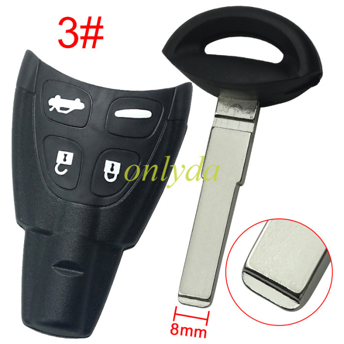 For SAAB 4 button remote key shell，pls choose blade